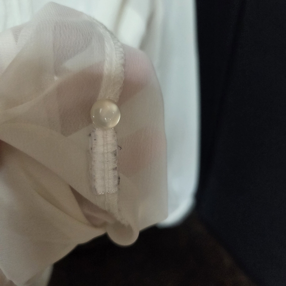 Pamela Dennis Private Client Group  Ivory Lace Trim Blouse Plus Size 1X - Picture 3 of 7